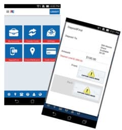 Mockup of FCCCU mobile application on cell phone