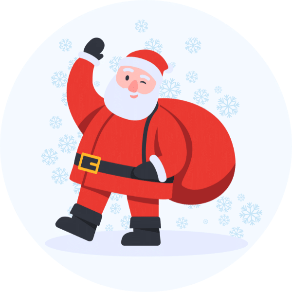 santa with snowflakes