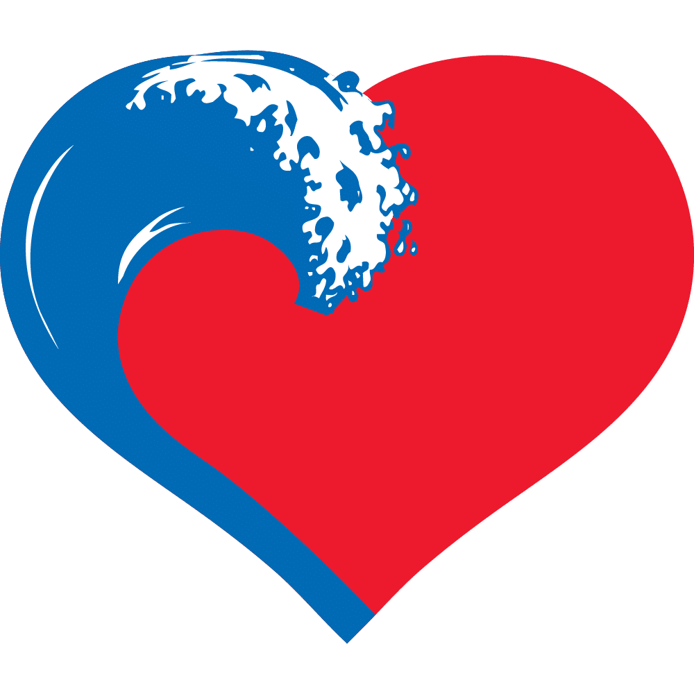 Heart with a wave overlapping