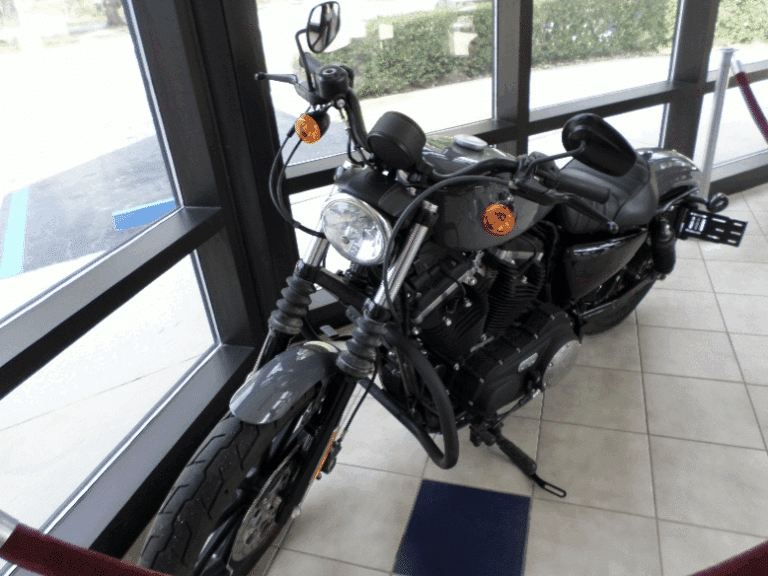 Front view of black motorcycle