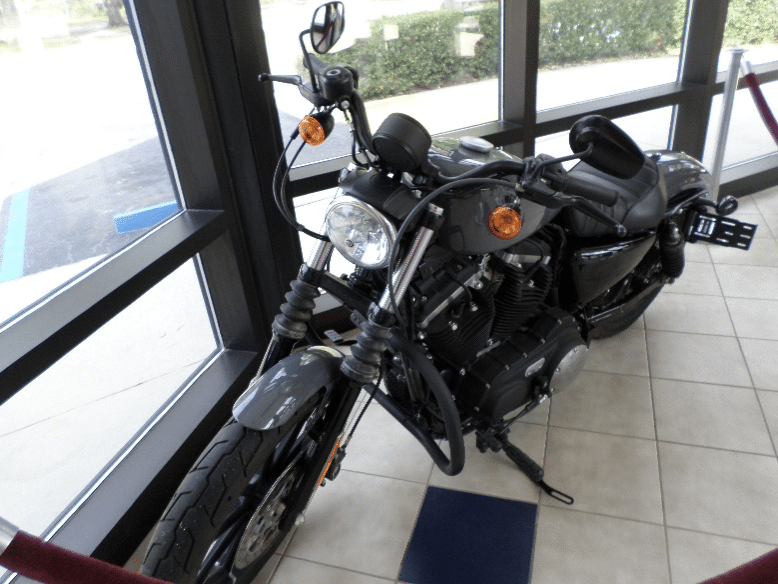 Front view of black motorcycle